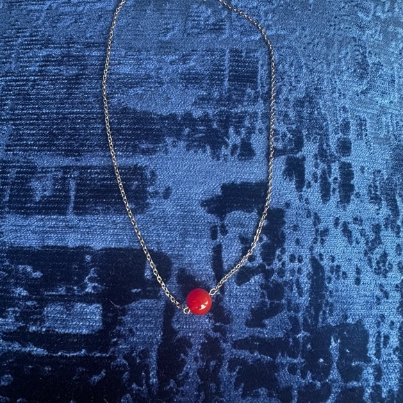 Natural Carnelian Necklace Silver Chain - Picture 2 of 6